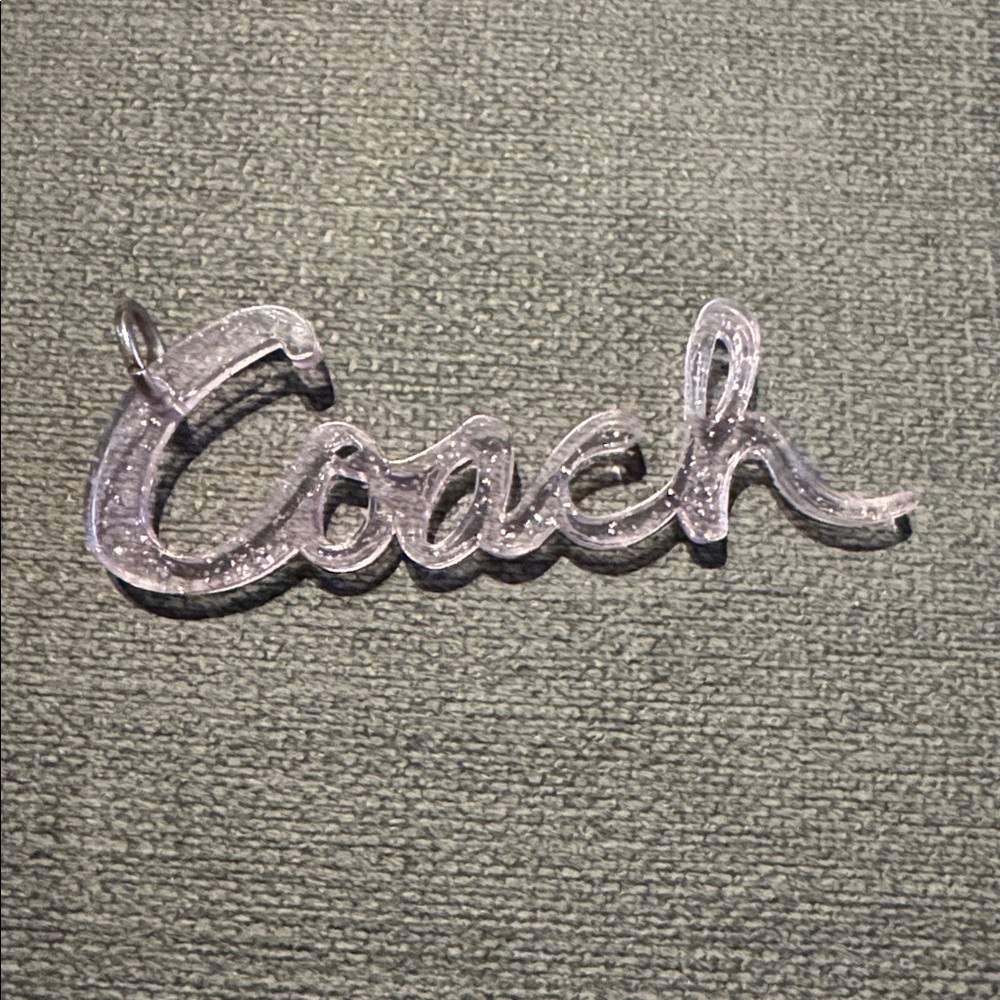 COACH Glitter acrylic hang tag bag charm